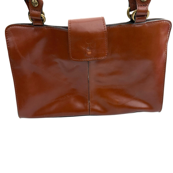 Patricia Nash Leather Shoulder Bag Tan Brown Tote Satchel Double Strap Purse - Picture 2 of 16